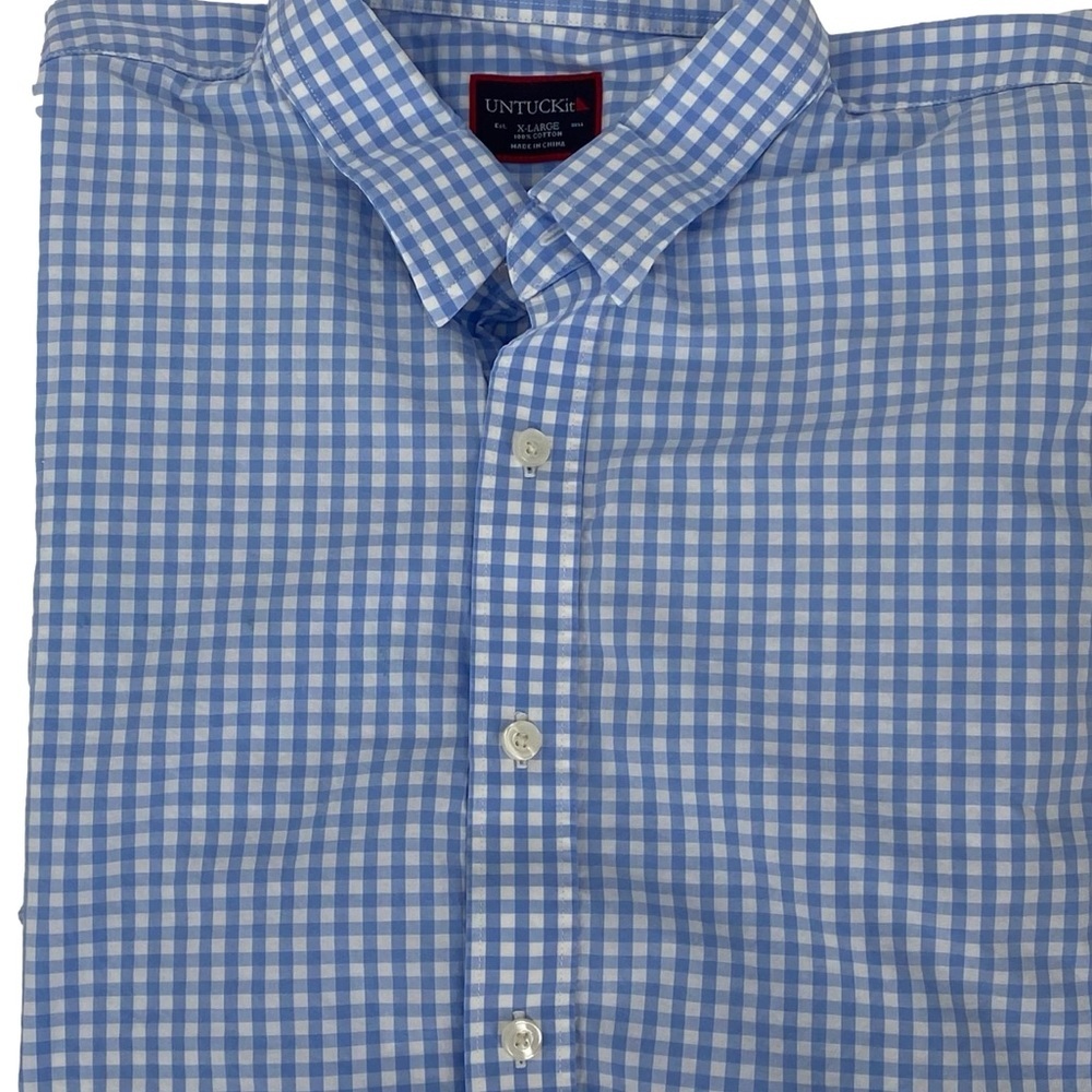 Untuckit blue gingham‎ shirt